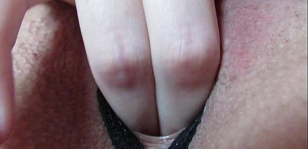  Extreme close up wet pussy fingering and labia play with beautiful big clitoris